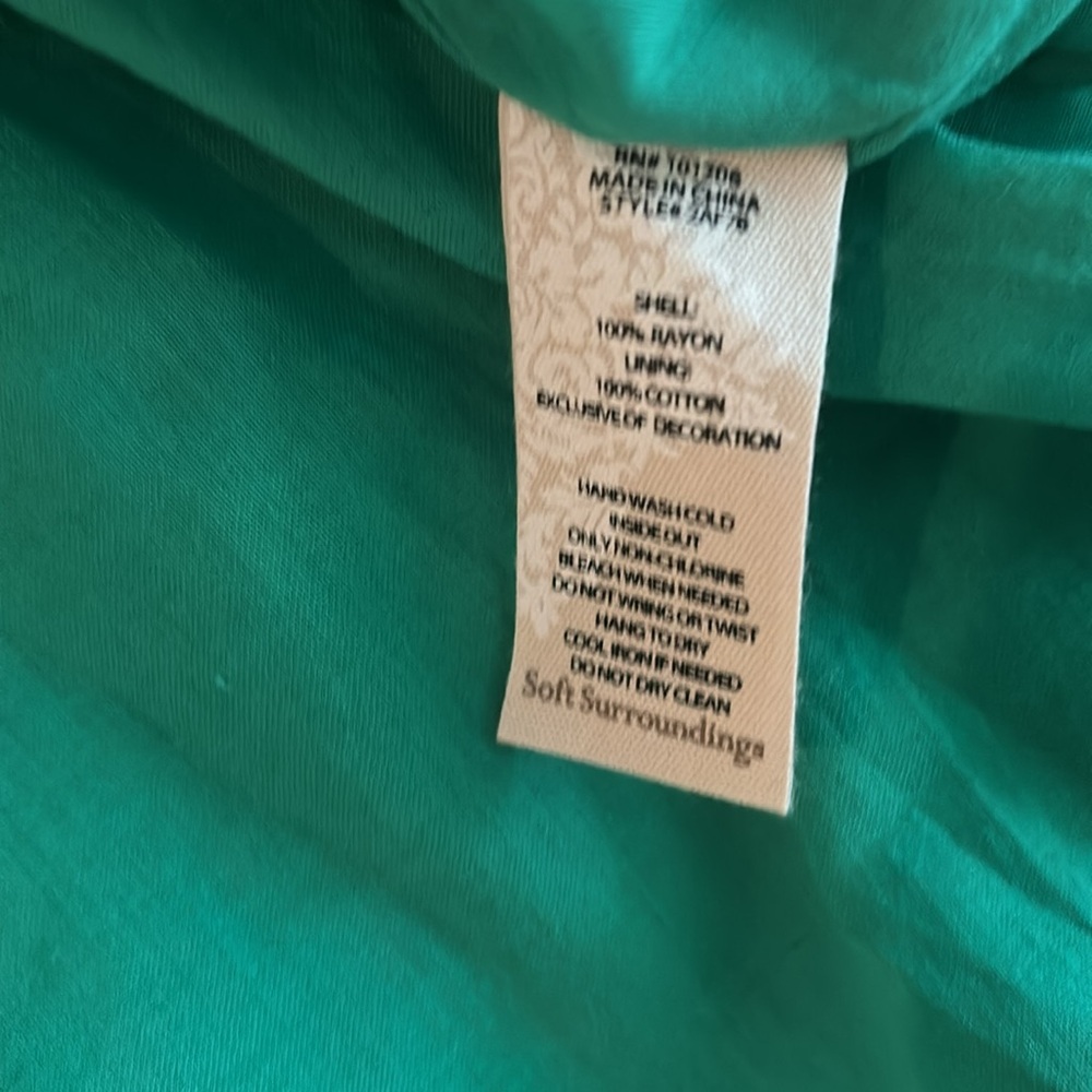Soft Surroundings sleeveless Large green dress - Picture 8 of 8